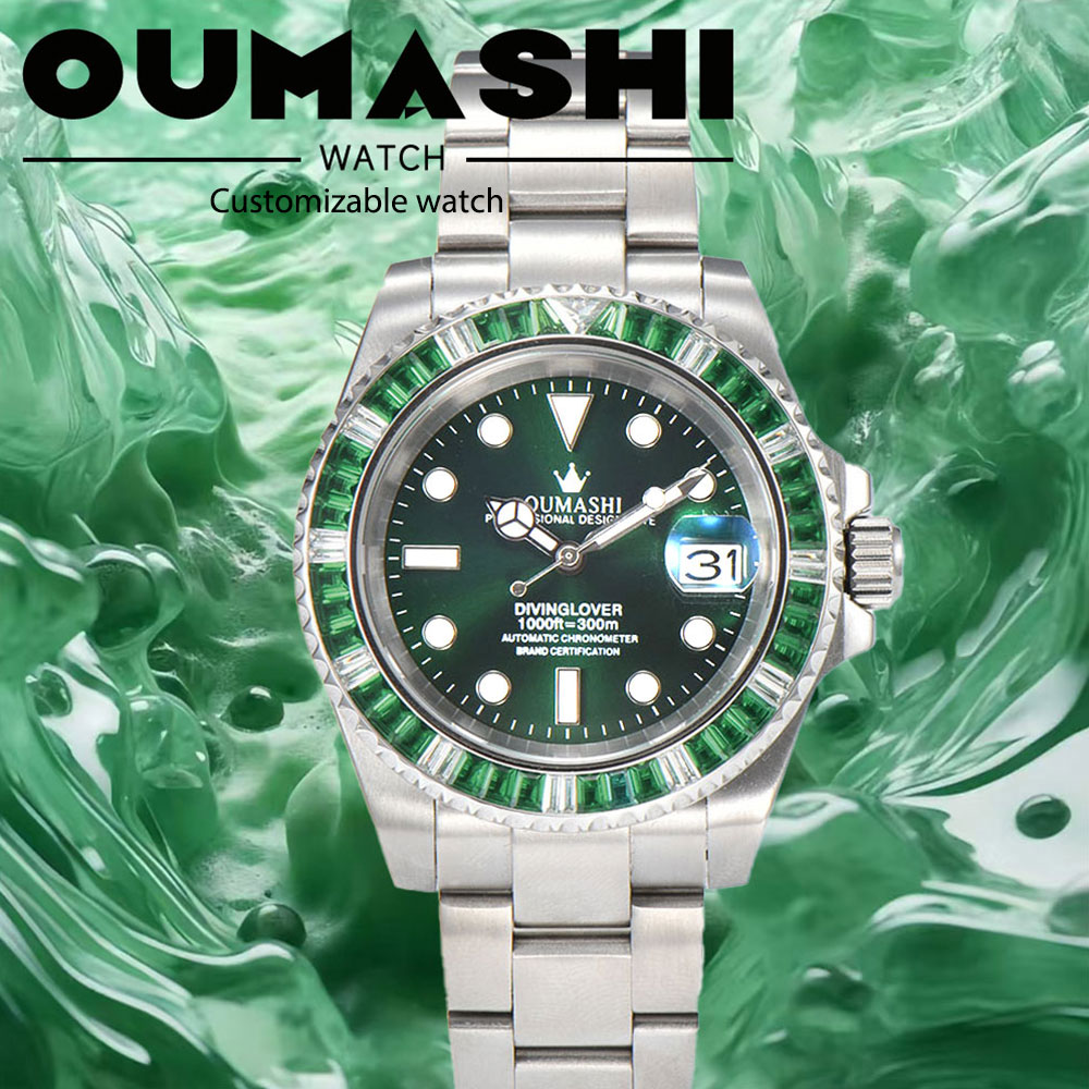 Glass Bed - 40mm 高級ダイビングメンズウォッチ NH35 ムーブメント サファイアガラス メンズウォッチ