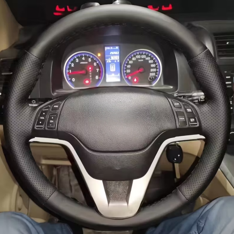 Cr Touch - カスタマイズレザー快適CR-V 2007 2008 2009 2010 2011自動車内装アクセサリー車のステアリングホイールカバー（ホンダCRV用）