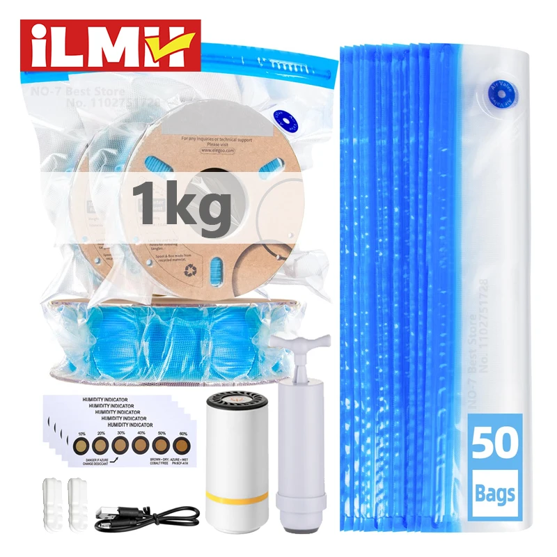 Abs Filament - USB充電式電動エアポンプ付き3Dプリンターフィラメント真空バッグ、PLA ABS PETGフィラメント保管用真空シール
