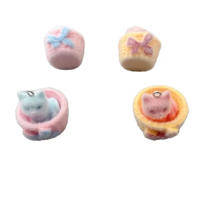 4個入り3Dぬいぐるみ樹脂製猫ペンダント、DIYジュエリー製 - Resin のレビューと価格