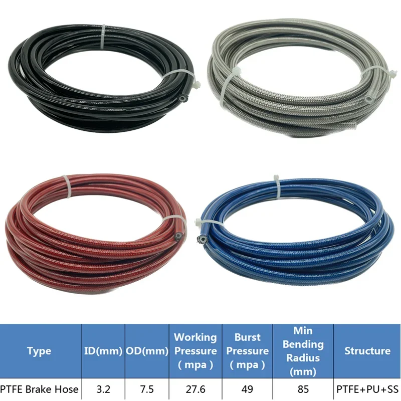 4M AN3 バイク用編組ステンレス鋼ナイロンブレーキライン - Ptfe Tube のレビューと価格
