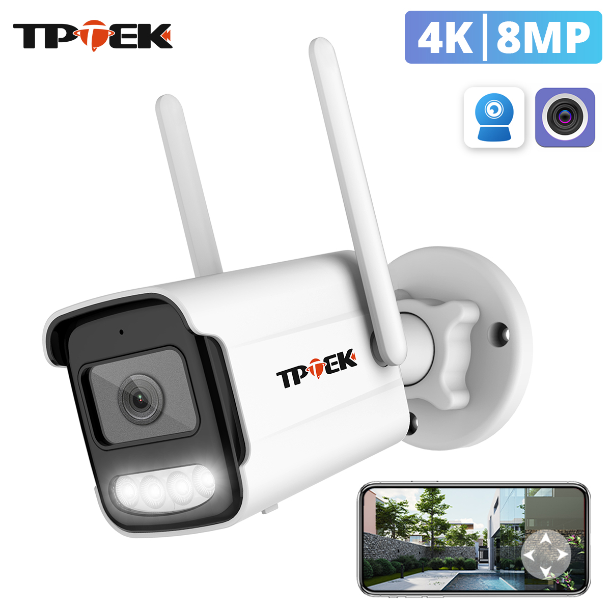 8MP 4K IPカメラ Wifi監視カメラ 5MP屋外セキ - Btt Skr Mini のレビューと価格