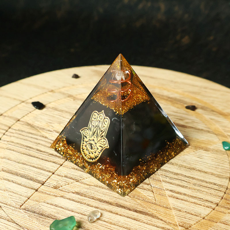ハムサハンド レジンクリスタル ピラミッド ブラックオブシデ - Resin のレビューと価格