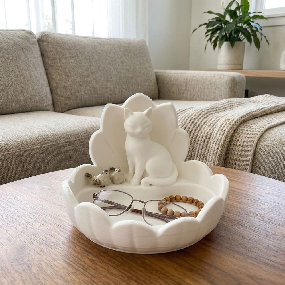 かわいい蓮の花の形をした猫のジュエリー収納トレイ、3Dプリン - 3D Printer Stand のレビューと価格